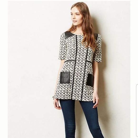 Anthropologie Tops - Anthropologie Postmark Hida leather pocket tunic M